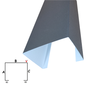 Ceownik zewnętrzny z odgięciami do wewnątrz stal 018sp