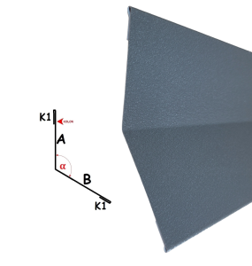 Kątownik wewnętrzny rozwarty z zawinięciami stal 008sp