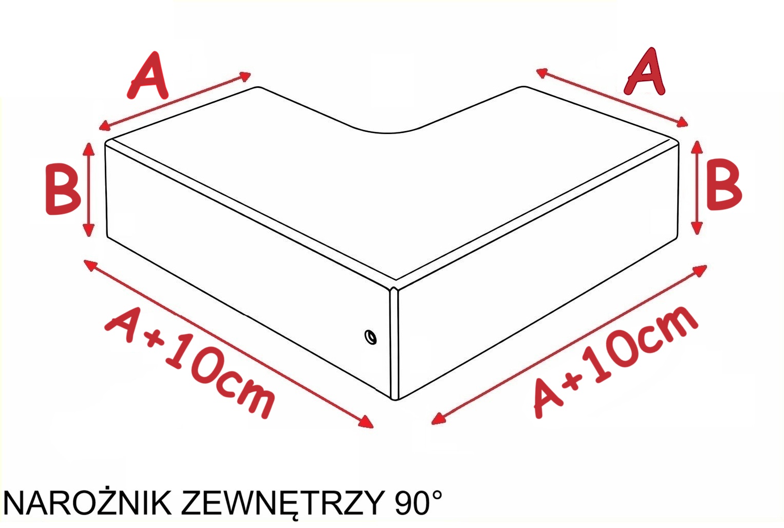Narożnik zewnętrzny na wymiar do profili balkonowych