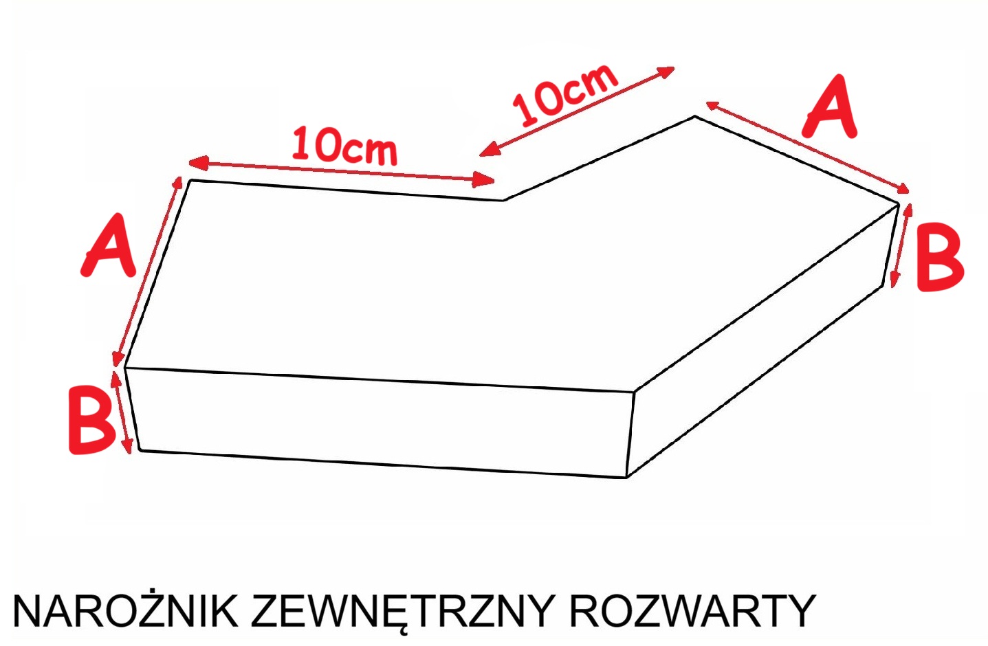 Narożnik rozwarty zewnętrzny do profili balkonowych